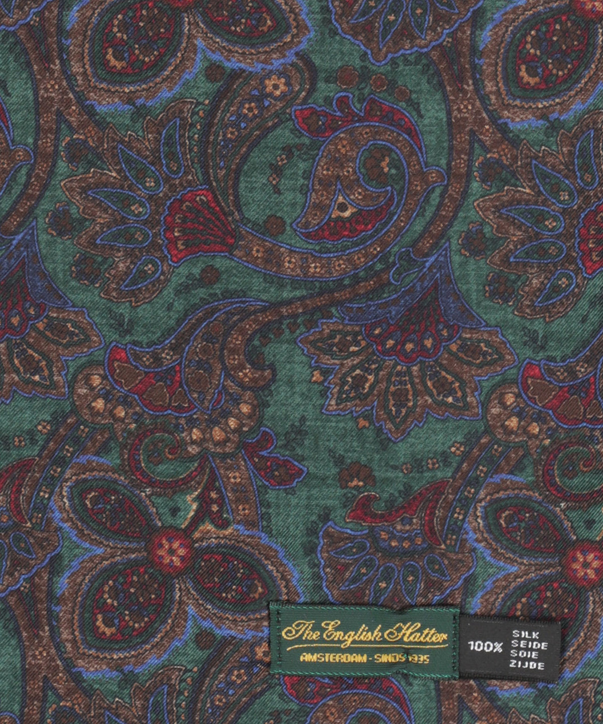 Zijden Sjaal | Groen Paisley