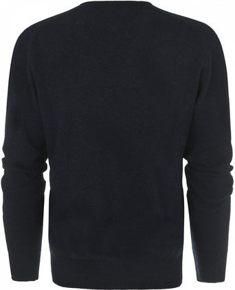 William Lockie Ronde Hals Lamswol Pullover | Oxford Blue