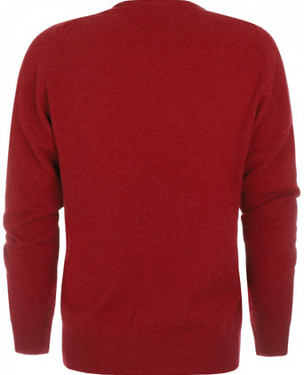 William Lockie Ronde Hals Lamswol Pullover | Poppy Melange