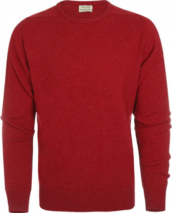William Lockie Ronde Hals Lamswol Pullover | Poppy Melange