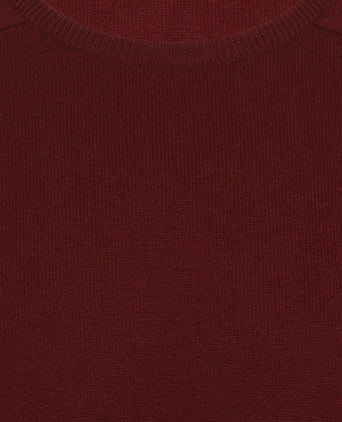 William Lockie Ronde Hals Lamswol Pullover | Bordeaux
