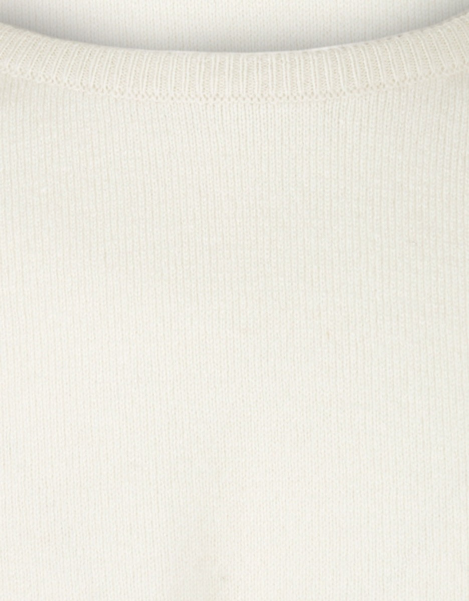 William Lockie Round Neck Lambswool Pullover | Ecru