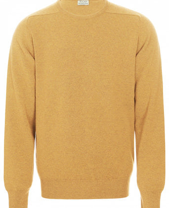 William Lockie Ronde Hals Lamswol Pullover | Harvest Gold