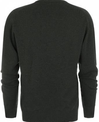 William Lockie V-hals Lamswol Pullover | Seaweed