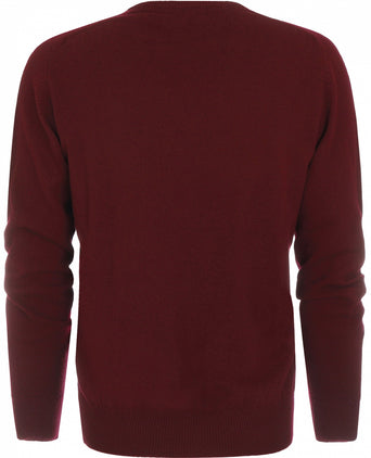 William Lockie V-hals Lamswol Pullover | Bordeaux