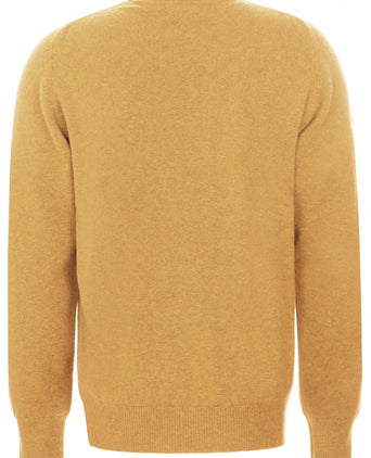 William Lockie V-hals Lamswol Pullover | Harvest Gold