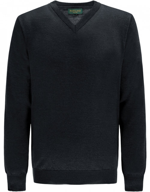 Pullover merino wol v-hals | Blauwgrijs