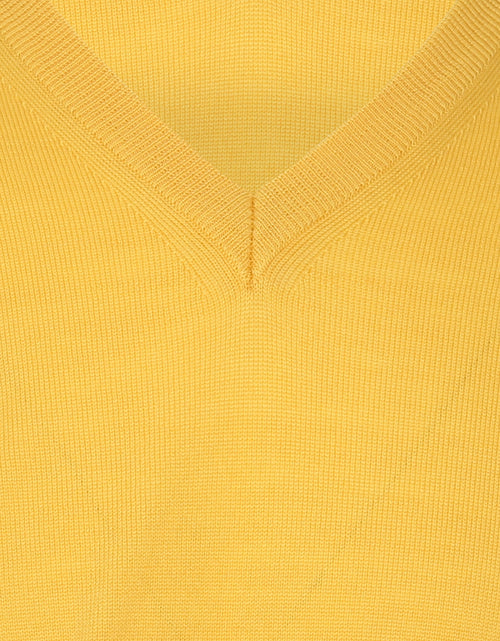 Pullover merino wol v-hals | Geel