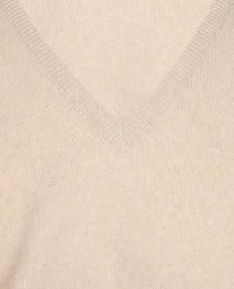 Pullover v-hals lamswol *Sale* | Beige