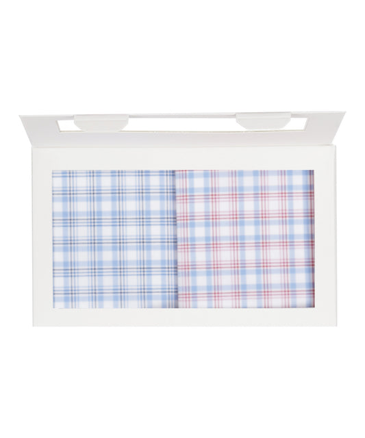 Zakdoek 2-Box | Blauw Rood Multi Ruit Groot