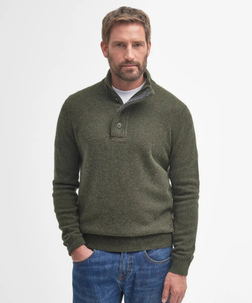 Pullover met rits en knoopsluiting | Groen