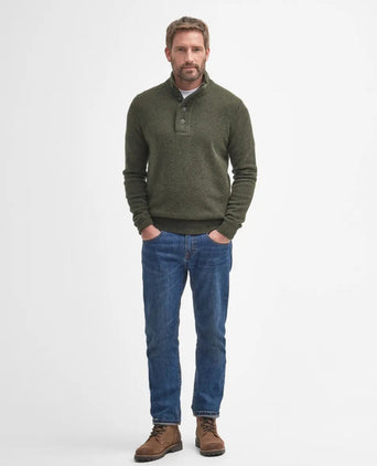 Pullover met rits en knoopsluiting | Groen