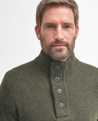 Pullover met rits en knoopsluiting | Groen