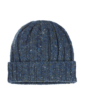 Grof Gebreide Ierse Muts | Denim Blauw