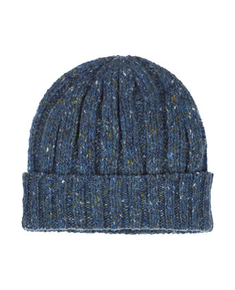 Grof Gebreide Ierse Muts | Denim Blauw