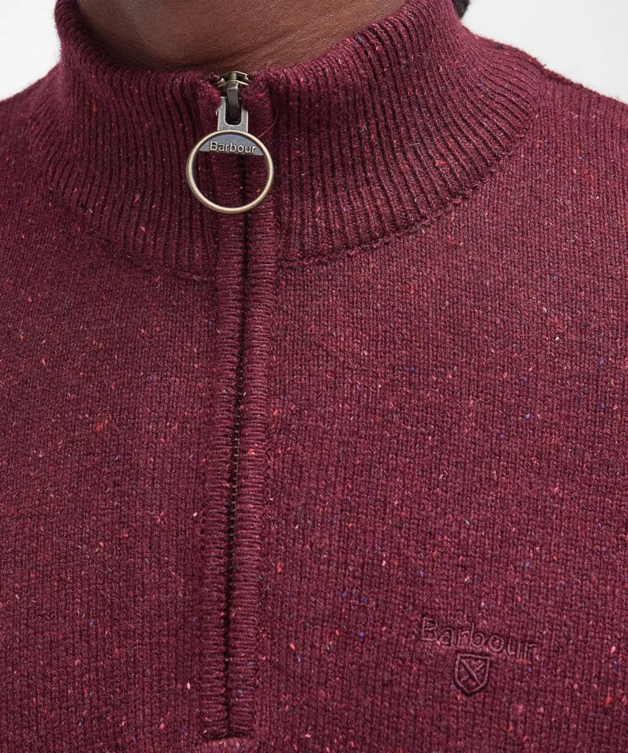 Tisbury High Zip Sweater | Bordeaux Red