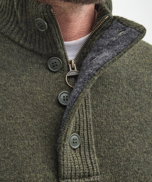 Pullover met rits en knoopsluiting | Groen