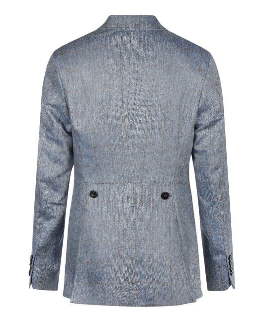 Kolbert Zijde Dames | Blauw Grijs Ruit
