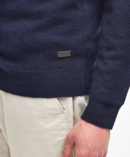 Pullover met rits en knoopsluiting | Navy Blauw