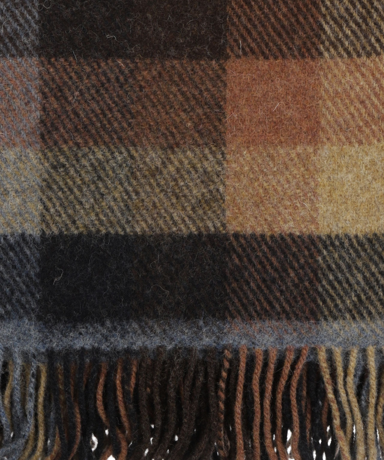 Plaid Shetland | Brown CharcoalGrey Rust Box Plaid