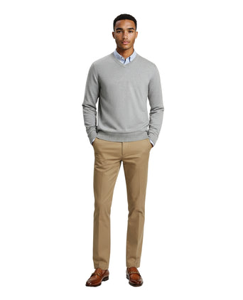 Pullover katoen v-hals | Licht Grijs