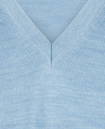 Pullover Merino wol v-hals | Blauw