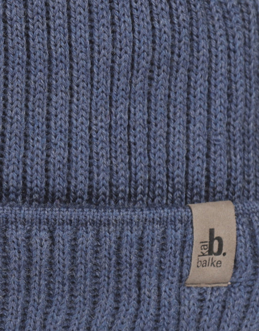 Mütze aus weicher Merinowolle | Denimblau