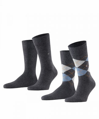 Everyday Argyle Mix 2-Pack Heren Sokken | Grijs Everyday Argyle Mix 2-Pack Heren Sokken | Grijs
