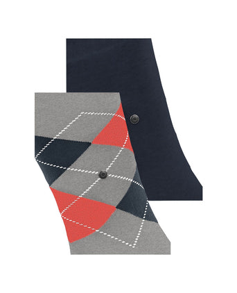 Everyday Argyle Mix 2-Pack Heren Sokken | Grijs