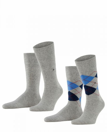 Everyday Argyle Mix 2-Pack Heren Sokken | Grijs