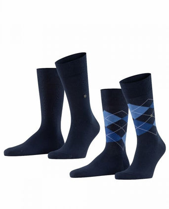Everyday Argyle Mix 2-Pack Heren Sokken | Blauw