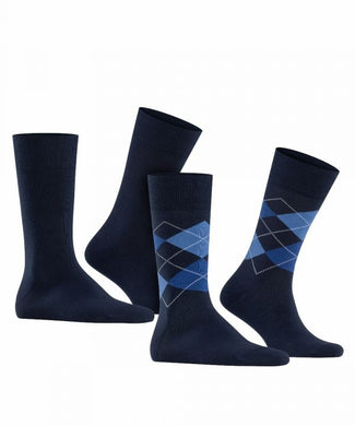 Everyday Argyle Mix 2-Pack Heren Sokken | Blauw Everyday Argyle Mix 2-Pack Heren Sokken | Blauw