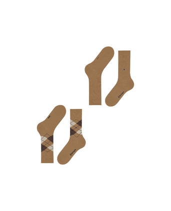 Everyday Argyle Mix 2-Pack Heren Sokken | Bruin