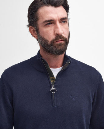 Barbour Cotton Half Zip Pullover | Navy Blauw