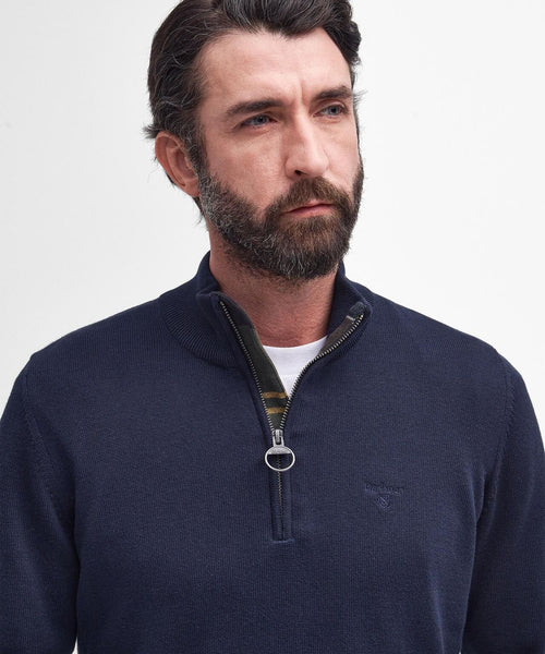 Barbour Cotton Half Zip Pullover | Navy Blauw