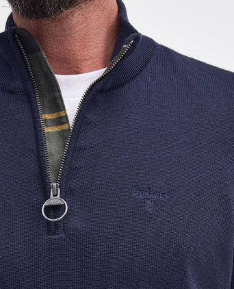 Barbour Cotton Half Zip Pullover | Navy Blauw