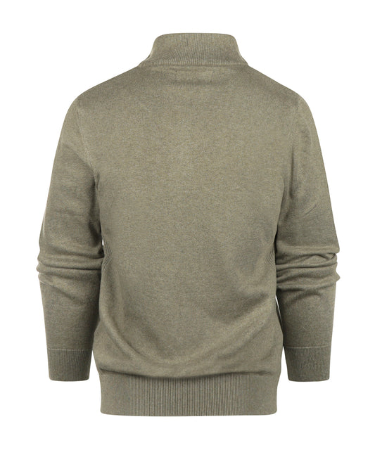 Cotton Half Zip | Smokey Olive