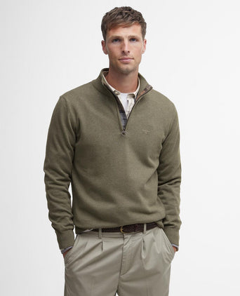 Barbour Cotton Half Zip Pullover | Groen