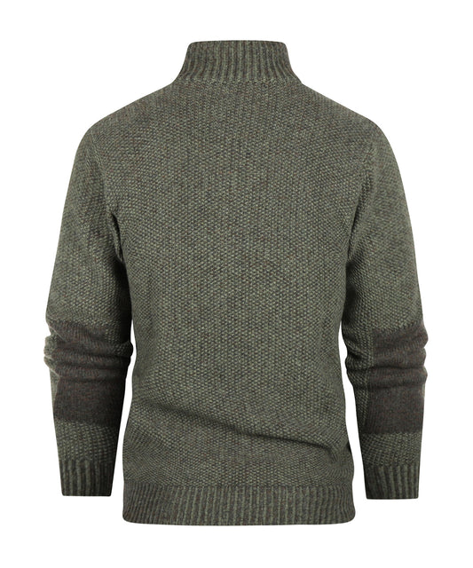 Sweater with zipper | Brown