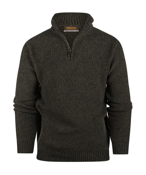 Pullover met rits | Groen