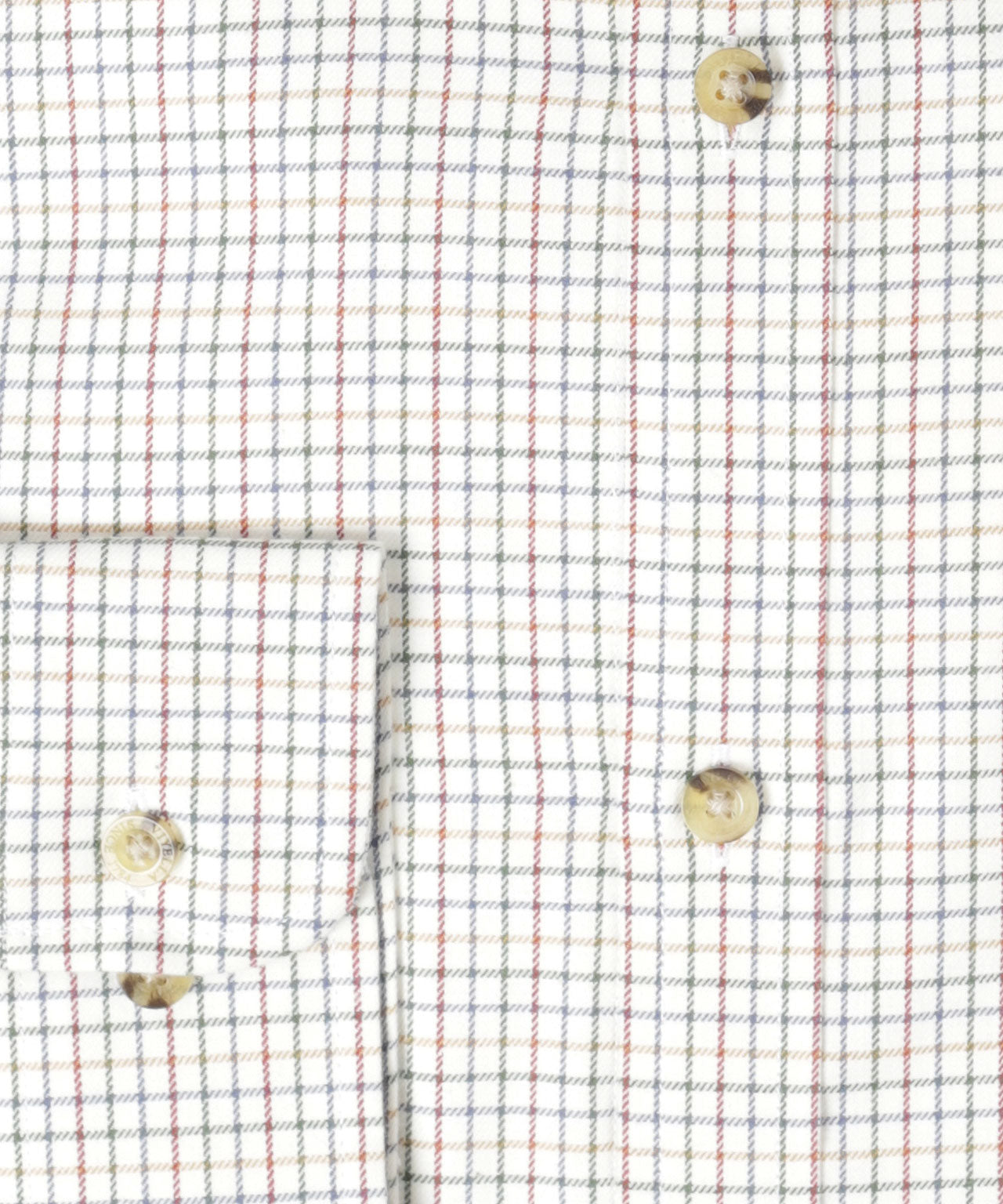 Shirt | Wit mini ruit Rood/Groen/Blauw/Oranje