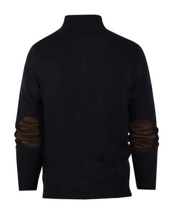 Pullover met rits en knoopsluiting | Navy Blauw