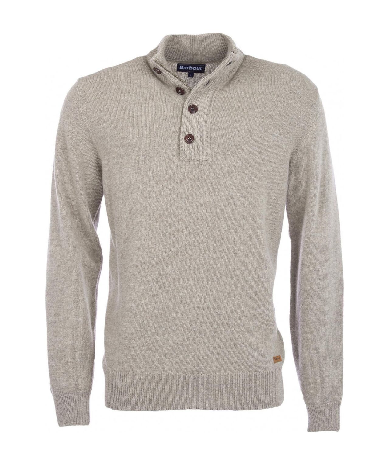 Pullover with zip and button closure | Brown