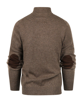 Pullover met rits en knoopsluiting | Bruin