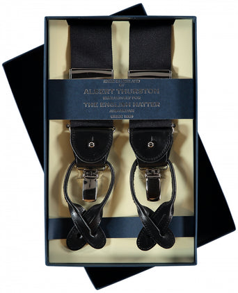 2-in-1 Bretels met clips en patten | Zwart