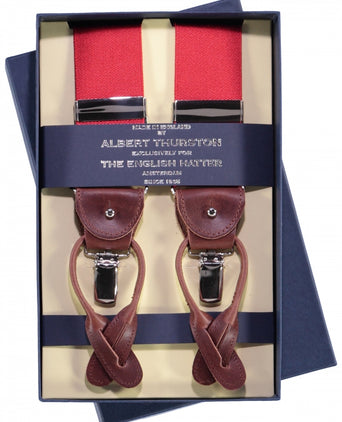 2-in-1 Bretels met clips en patten | Rood