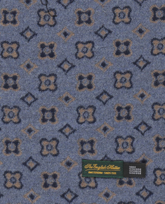 Viscose Sjaal met klassieke Print | Blauw