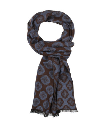 Viscose Sjaal met klassieke Print | Bruin