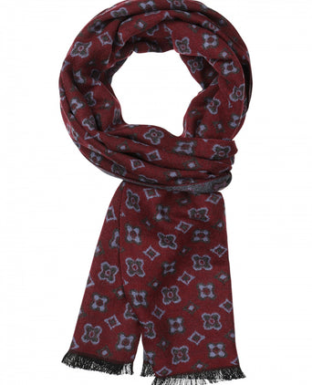 Viscose Sjaal met klassieke Print | Rood
