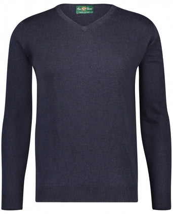 Pullover Cotton/Cashmere v-hals | Navy Blauw